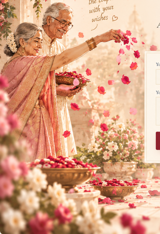 Elders showering rose petals